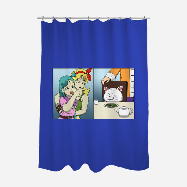 Girl Vs Cat-None-Polyester-Shower Curtain-pigboom
