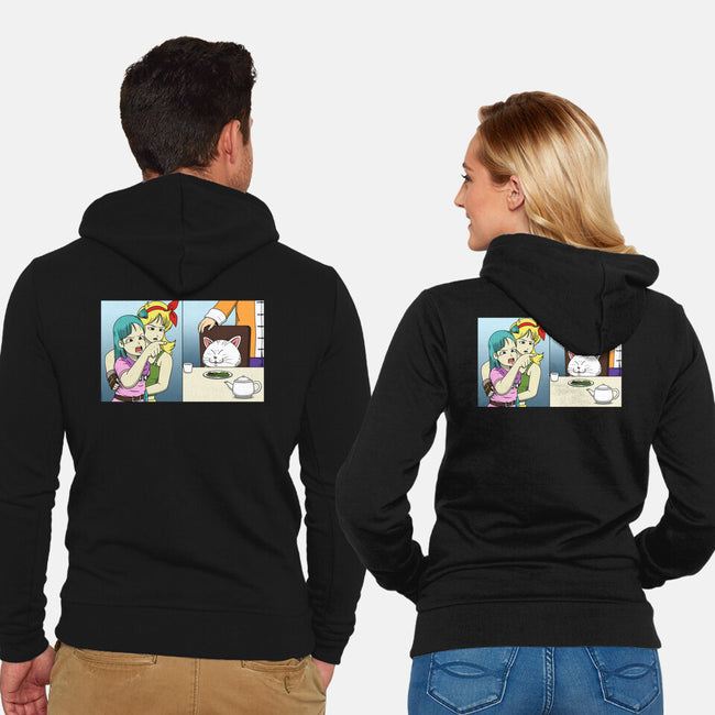 Girl Vs Cat-Unisex-Zip-Up-Sweatshirt-pigboom