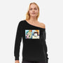 Girl Vs Cat-Womens-Off Shoulder-Sweatshirt-pigboom