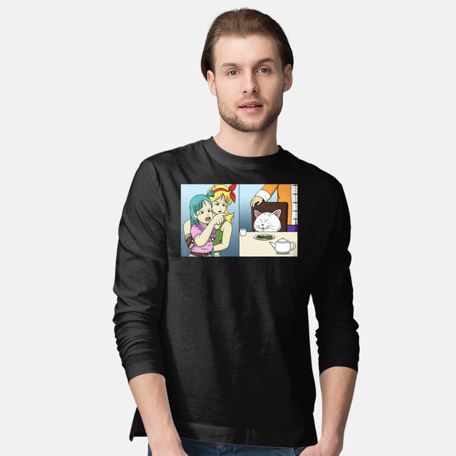 Girl Vs Cat-Mens-Long Sleeved-Tee-pigboom