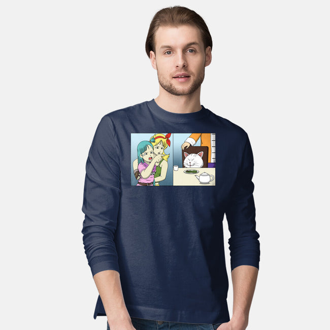 Girl Vs Cat-Mens-Long Sleeved-Tee-pigboom