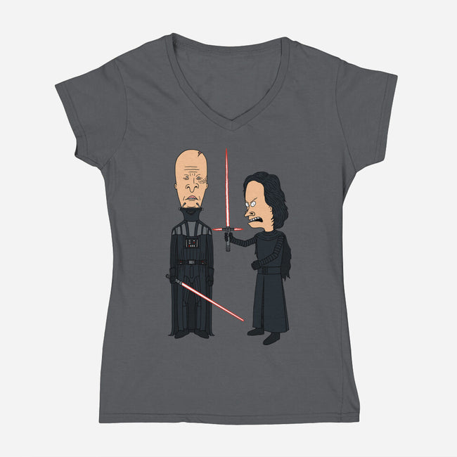 Lightsabers Are Cool-Womens-V-Neck-Tee-pigboom