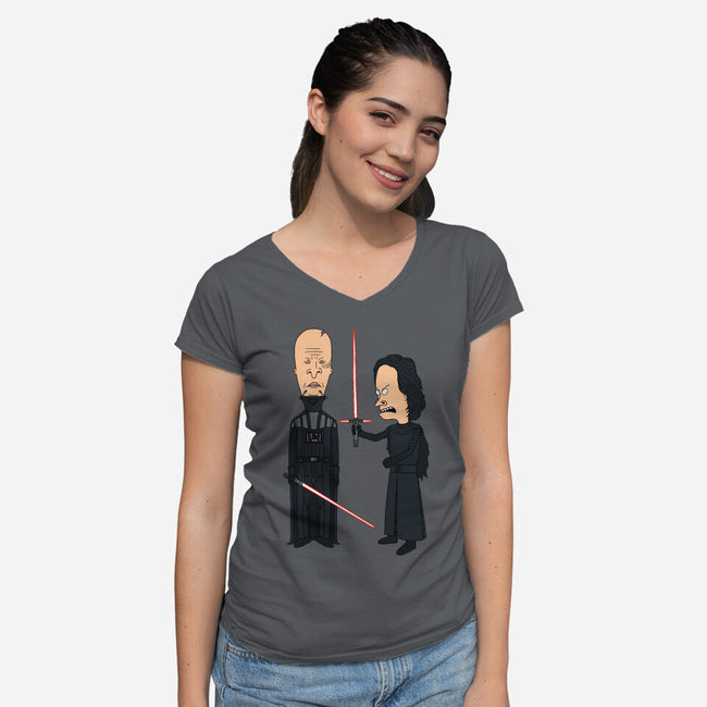 Lightsabers Are Cool-Womens-V-Neck-Tee-pigboom