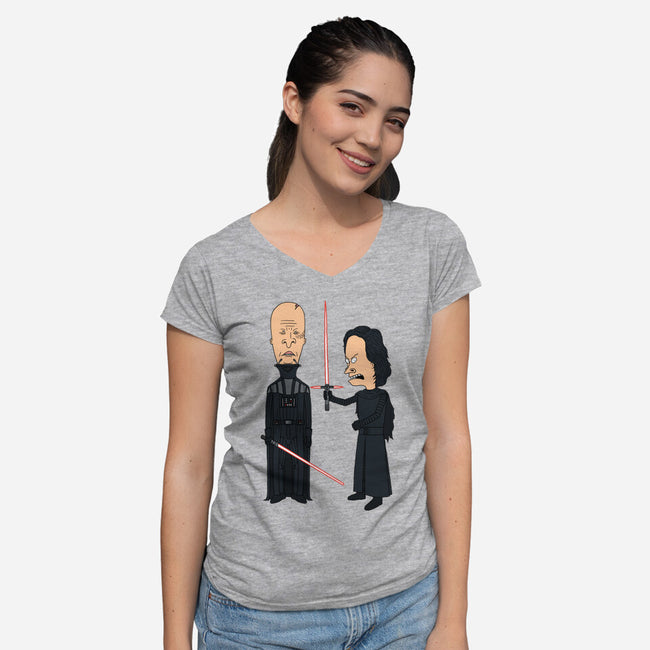 Lightsabers Are Cool-Womens-V-Neck-Tee-pigboom