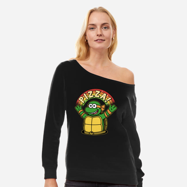 As Long As We Have Pizza-Womens-Off Shoulder-Sweatshirt-pigboom