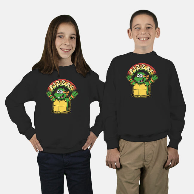 As Long As We Have Pizza-Youth-Crew Neck-Sweatshirt-pigboom