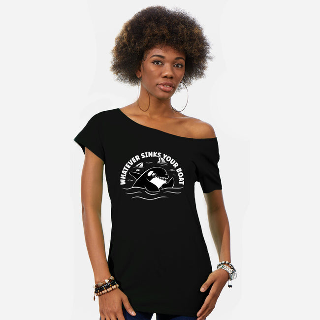 Whatever Sinks Your Boat-Womens-Off Shoulder-Tee-Aarons Art Room