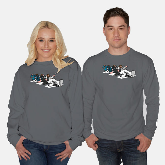 Keep On Crossin-Unisex-Crew Neck-Sweatshirt-Raffiti