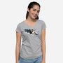 Keep On Crossin-Womens-V-Neck-Tee-Raffiti