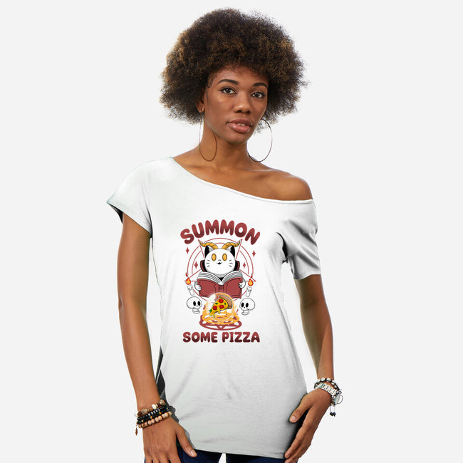 Summon Some Pizza-Womens-Off Shoulder-Tee-Tri haryadi