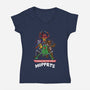 Teenage Mutant Ninja Muppets-Womens-V-Neck-Tee-zascanauta