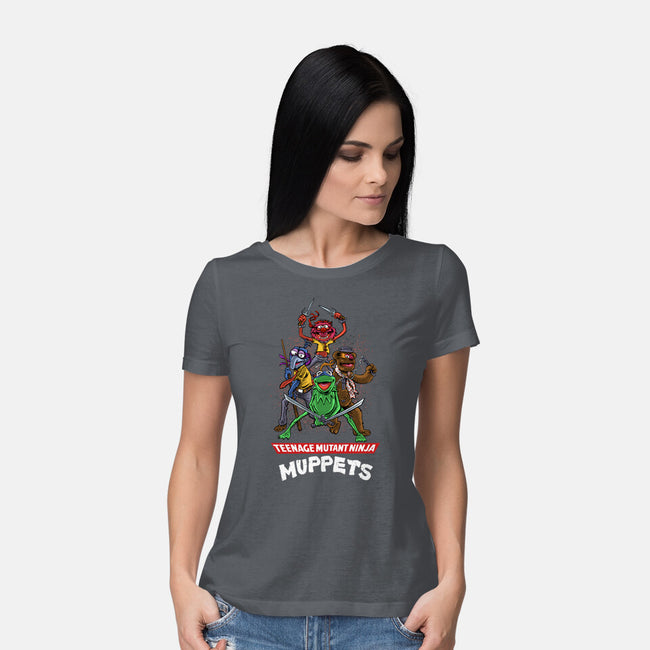 Teenage Mutant Ninja Muppets-Womens-Basic-Tee-zascanauta