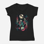 Nightmare Duo-Womens-V-Neck-Tee-momma_gorilla