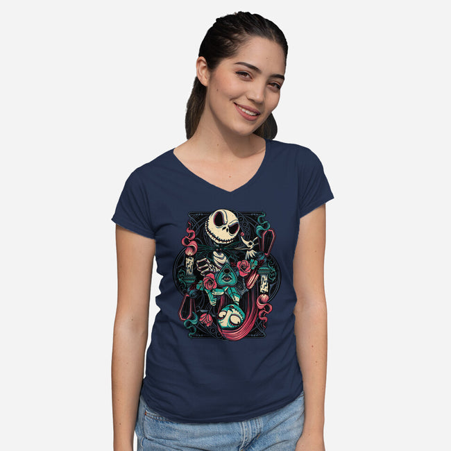 Nightmare Duo-Womens-V-Neck-Tee-momma_gorilla