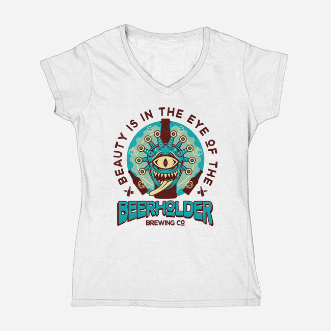 Beerholder-Womens-V-Neck-Tee-Logozaste