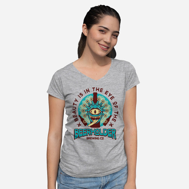 Beerholder-Womens-V-Neck-Tee-Logozaste