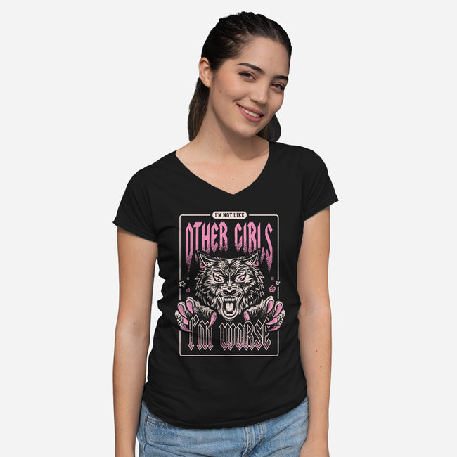 I'm Worse-Womens-V-Neck-Tee-Mushita