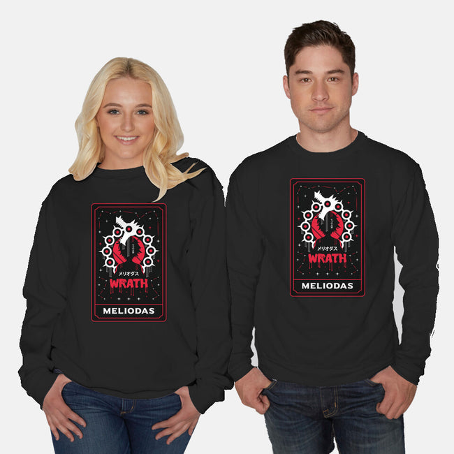 Wrath Dragon Sin Tarot-Unisex-Crew Neck-Sweatshirt-Logozaste