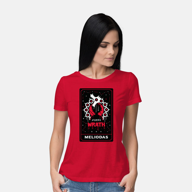 Wrath Dragon Sin Tarot-Womens-Basic-Tee-Logozaste