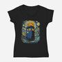 Starry Blue Box-Womens-V-Neck-Tee-kharmazero