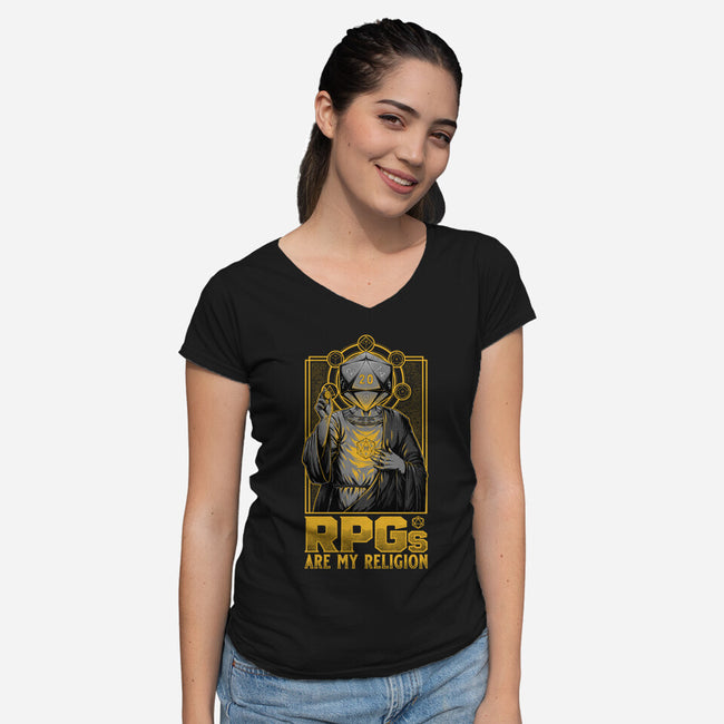 RPGs Are My Religion-Womens-V-Neck-Tee-Studio Mootant