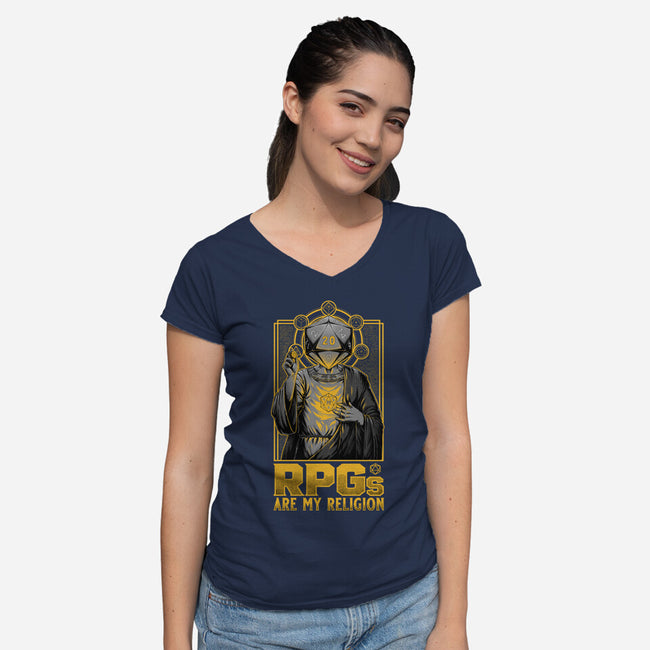 RPGs Are My Religion-Womens-V-Neck-Tee-Studio Mootant