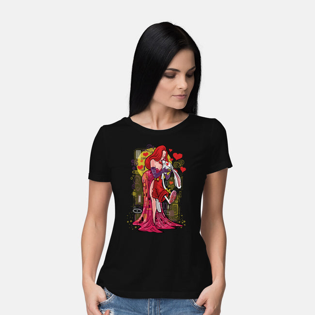 Animated Kiss-Womens-Basic-Tee-zascanauta