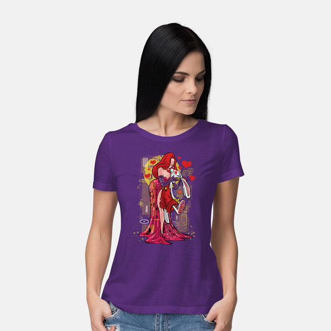 Animated Kiss-Womens-Basic-Tee-zascanauta