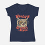 Hoot Owl-Womens-V-Neck-Tee-vp021