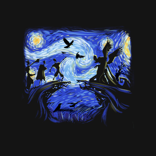 Deathly Hallow Starry Night-Mens-Heavyweight-Tee-fanfabio