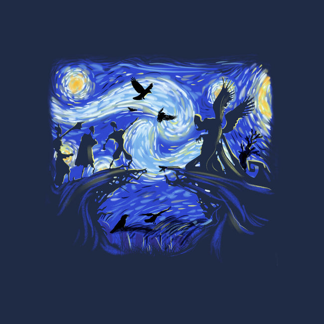 Deathly Hallow Starry Night-Womens-V-Neck-Tee-fanfabio