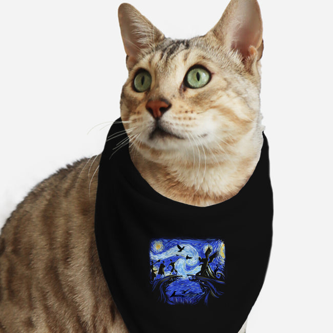 Deathly Hallow Starry Night-Cat-Bandana-Pet Collar-fanfabio