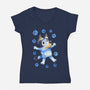 Dog Splash-Womens-V-Neck-Tee-nickzzarto