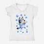 Dog Splash-Womens-V-Neck-Tee-nickzzarto