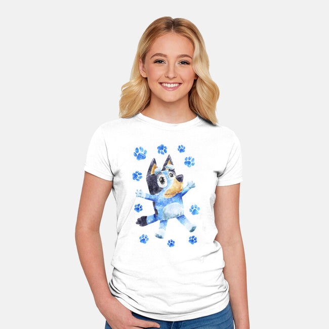 Dog Splash-Womens-Fitted-Tee-nickzzarto