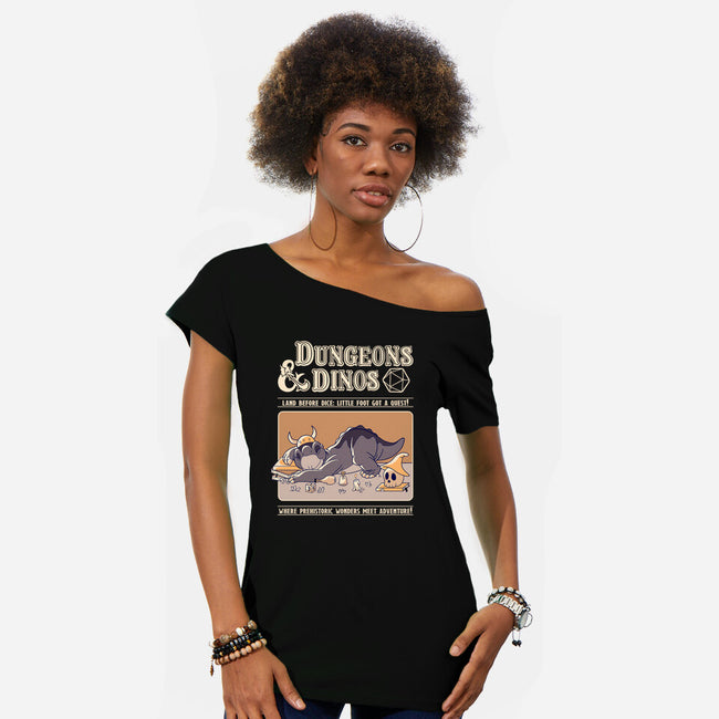 Dungeons & Dinos-Womens-Off Shoulder-Tee-leepianti