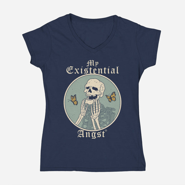 Existential Angst-Womens-V-Neck-Tee-vp021