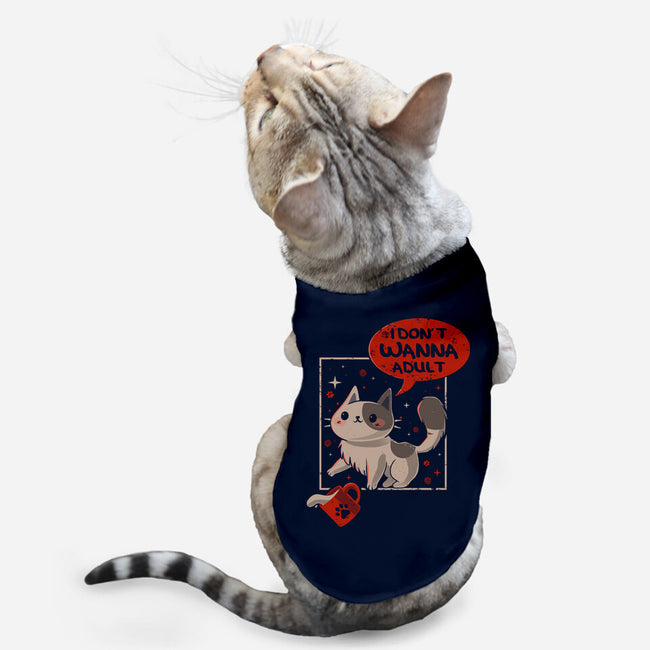 I Don't Wanna Adult-Cat-Basic-Pet Tank-erion_designs