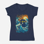 The Great Tardis-Womens-V-Neck-Tee-kharmazero