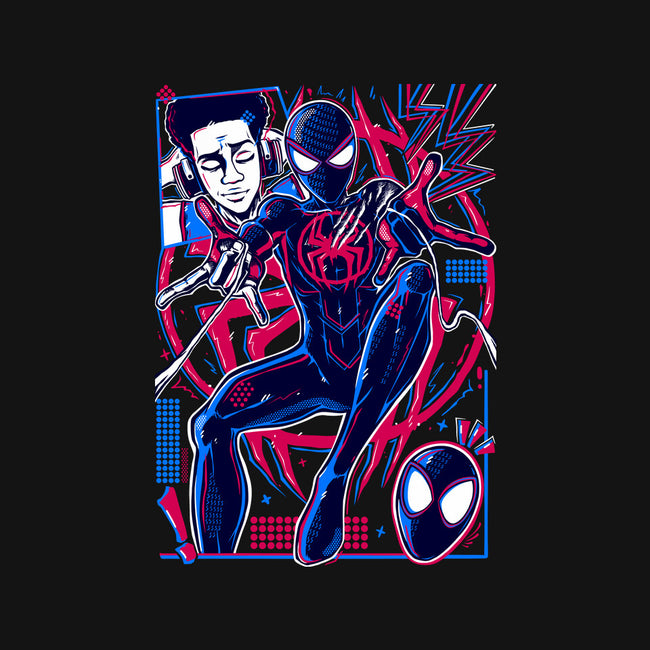 Spiderman Miles Morales-Womens-V-Neck-Tee-Panchi Art