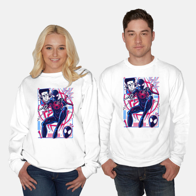 Spiderman Miles Morales-Unisex-Crew Neck-Sweatshirt-Panchi Art