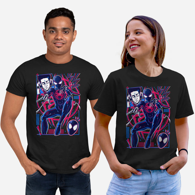 Spiderman Miles Morales-Unisex-Basic-Tee-Panchi Art