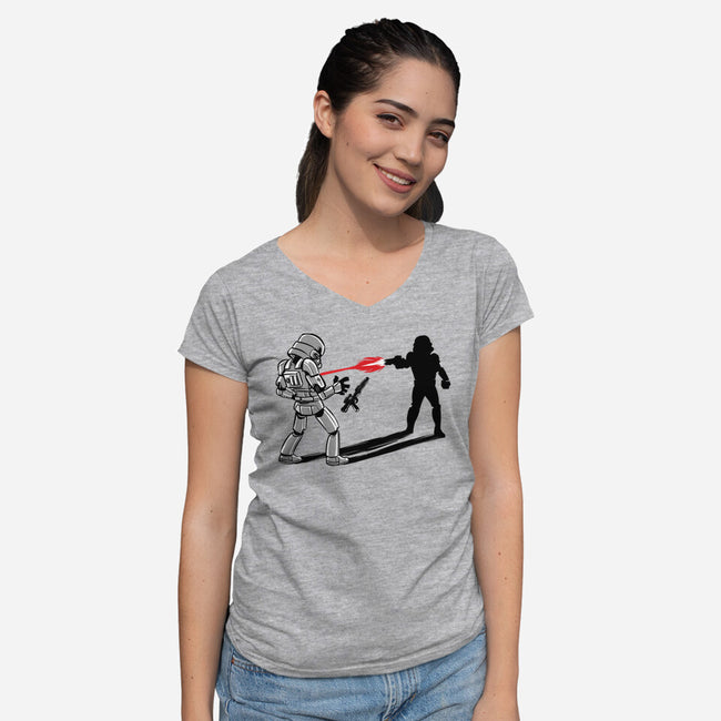 Shadow Battle-Womens-V-Neck-Tee-zascanauta