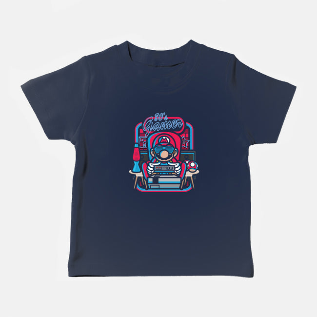 80s Gamer Room-Baby-Basic-Tee-jrberger