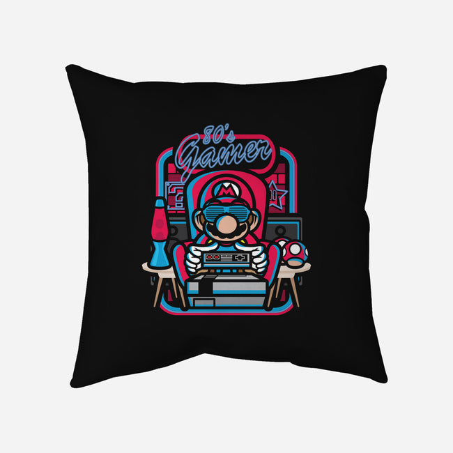 80s Gamer Room-None-Non-Removable Cover w Insert-Throw Pillow-jrberger