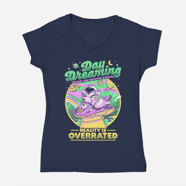 Daydream Astronaut-Womens-V-Neck-Tee-Studio Mootant