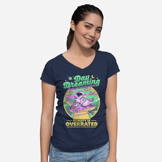 Daydream Astronaut-Womens-V-Neck-Tee-Studio Mootant