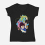 Dragon Ball Crew-Womens-V-Neck-Tee-MaxoArt