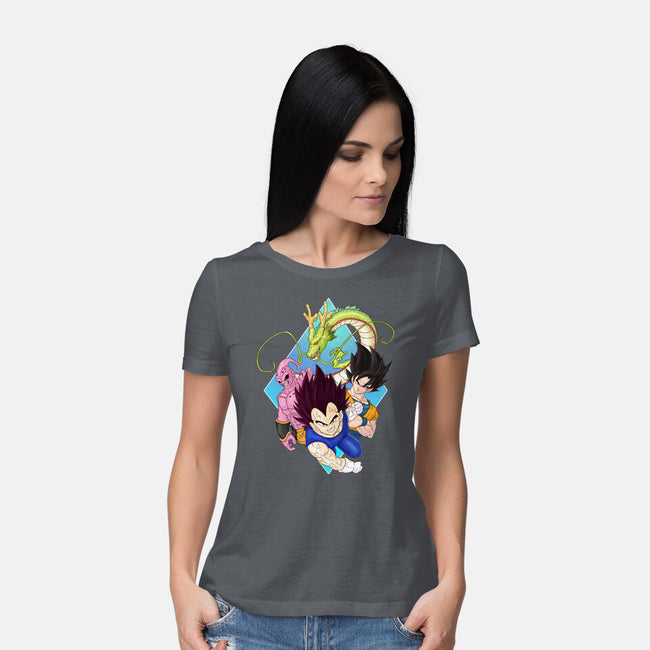 Dragon Ball Crew-Womens-Basic-Tee-MaxoArt