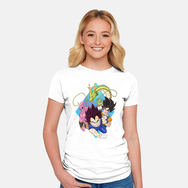 Dragon Ball Crew-Womens-Fitted-Tee-MaxoArt